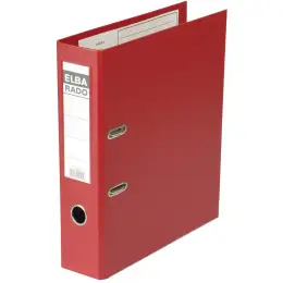Ordner Elba 100022630 10497RO Rado Plast A4, 80mm, Pappe/PVC-Folie, Wechselfenster, rot