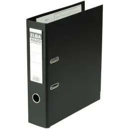 Ordner Elba 100022631 10497SW Rado Plast A4, 80mm, Pappe/PVC-Folie, Wechselfenster, schwarz