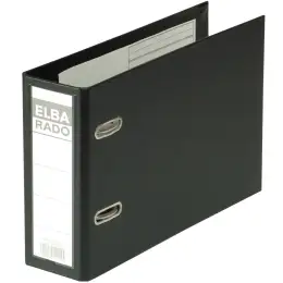 Ordner Elba 100022638 10596SW Rado Plast A5-quer, 75mm, Pappe/PVC-Folie, Wechselfenster, schwarz, Pack 5 Stk