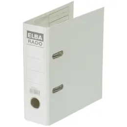 Ordner Elba 100022642 10597WE Rado Plast A5-hoch, 75mm, Pappe/PVC-Folie, Wechselfenster, weiß