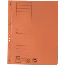 Ösenhefter Elba 100551874 21450OG A4, 1/1-VD, Manilakarton 250g, kaufmännische Heftung + Amtsheftung, orange, Pack 50 Stk
