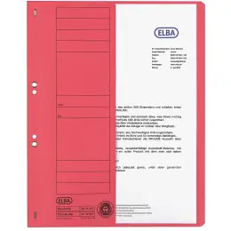 Ösenhefter Elba 100551882 21451RO A4, 1/2-VD, Manilakarton 250g, kaufmännische Heftung, rot