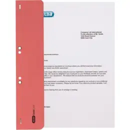 Ösenschmalhefter Elba 100091776 26450RO A4+Folio, Manilakarton 250g, kaufmännische Heftung + Amtsheftung, rot, Pack 25 Stk
