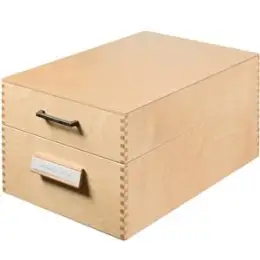 Karteikasten HAN 1005 A5-quer, Holz, inkl. 1 Metallstützplatte, Fassungsvermögen: 1500 Karten
