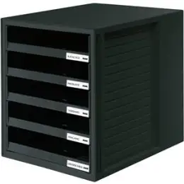 Schubladenbox HAN 1401-13 schwarz/schwarz 5-Schübe offene Schubladen