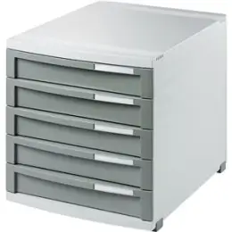Schubladenbox HAN 1505-19 Contur lichtgrau/dunkelgrau 5-Schübe geschlossene Schubladen