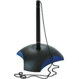 Kugelschreiberständer HAN 1751-34 Delta Kunststoff (PS), schwarz/blau, mit Kugelschreiber, mit Kette, Schreibfarbe: schwarz