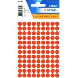 Markierungspunkte Herma 1842 Vario Ø 8mm rund, Papier, selbstklebend, rot, Pack 540 Stk/5 Blatt