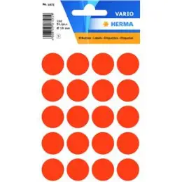Markierungspunkte Herma 1872 Vario Ø 19mm rund, Papier, selbstklebend, rot, Pack 100 Stk/5 Blatt