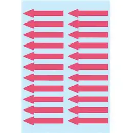 Pfeil-Etiketten Herma 4143 38 x 7 mm leuchtrot/schwarz Pfeile, Pack 88 Stk