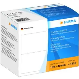Frankieretiketten Herma 4318 130 x 40 mm weiß doppelt, Pack 1000 Stk