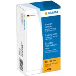 Frankieretiketten Herma 4328 130 x 40 mm weiß doppelt, Pack 500 Stk