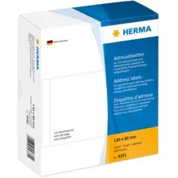 Adressetiketten Herma 4331 130 x 80 mm einzeln, selbstklebend, weiß, Schreibmaschine Handbeschriftung, Pack 500 Stk