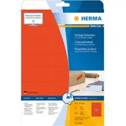 Etiketten Herma 4467 Special 70 x 37 mm selbstklebend ablösbar, rot, Inkjet Laser Kopierer, Pack 480 Stk/20 Blatt