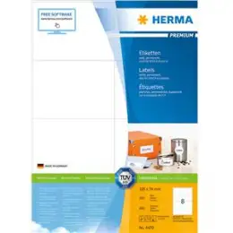 Etiketten Herma 4470 Premium 105 x 74 mm weiß, selbstklebend, Inkjet Laser Kopierer, Pack 800 Stk/100 Blatt