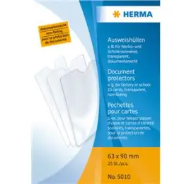 Ausweishüllen Herma 5010 63x90mm, für Werk/Schülerausweis, Pack 25 Stk
