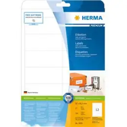 Etiketten Herma 5056 Premium 97 x 42,3 mm selbstklebend, weiß, Inkjet Laser Kopierer, Pack 300 Stk/25 Blatt