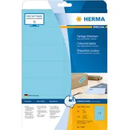 Etiketten Herma 5060 Special 105 x 42,3 mm selbstklebend ablösbar, blau, Inkjet Laser Kopierer, Pack 280 Stk/20 Blatt