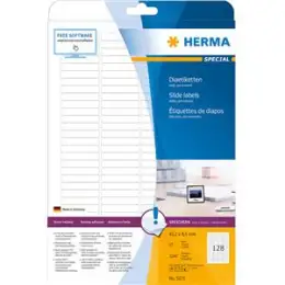 Dia-Etikett Herma 5071 Special 43,2 x 8,5 mm selbstklebend, weiß, Inkjet Laser Kopierer, Pack 3200 Stk/25 Blatt