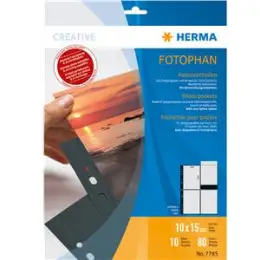 Fotosichthülle Herma 7785 Fotophan 10x15cm-hoch schwarz 8-Fotos, Pack 10 Stk