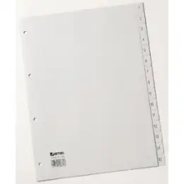 Zahlen-Register Hetzel 25615481 A4 Zahlen 1-15 Kunststoff (PP) grau, Pack 10 Stk