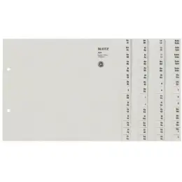 Registerserie Leitz 1304-00-85 13040085 für A4, Buchstaben A-Z, 4-teilig, Tauenpapier, grau