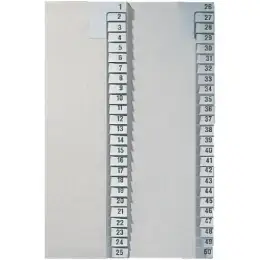 Registerserie Leitz 1382-00-85 13820085 für A4, Zahlen 26-50, halbe Höhe, Tauenpapier, grau, Pack 5 Stk