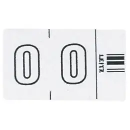 Ziffernsignale auf Streifen Leitz 6600-00-00 66000000 Orgacolor Aufdruck: 0, weiß, Pack 100 Stk