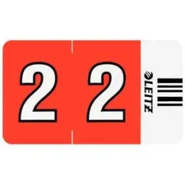 Ziffernsignale auf Rolle Leitz 6602-10-00 66021000 Orgacolor Aufdruck: 2, rot, Rolle 500 Stk