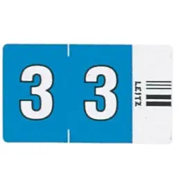 Ziffernsignale auf Streifen Leitz 6603-00-00 66030000 Orgacolor Aufdruck: 3, blau, Pack 100 Stk