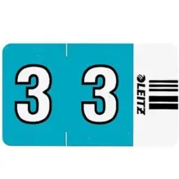 Ziffernsignale auf Rolle Leitz 6603-10-00 66031000 Orgacolor Aufdruck: 3, blau, Rolle 500 Stk