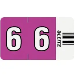 Ziffernsignale auf Rolle Leitz 6606-10-00 66061000 Orgacolor Aufdruck: 6, violett, Rolle 500 Stk