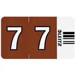 Ziffernsignale auf Streifen Leitz 6607-00-00 66070000 Orgacolor Aufdruck: 7, braun, Pack 100 Stk