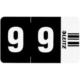 Ziffernsignale auf Streifen Leitz 6609-00-00 66090000 Orgacolor Aufdruck: 9, schwarz, Pack 100 Stk