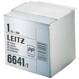 Schutzfolienschild Leitz 6641-10-00 66411000 OC Folien, Orgacolor 72 x 39 mm, Kunststofffolie (PP), selbstklebend, transparent, Pack 500 Stk