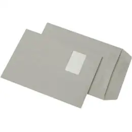 Versandtasche Rössler Kuvert 30005451 383858 C4 (229 x 324 mm), mit Fenster, Selbstklebung, Recycling grau, 90g, Pack 250 Stk