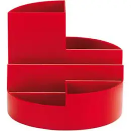 Köcher Maul 4117625 MAULrundbox Kunststoff, rund, mit verschiedenen Fächern, rot