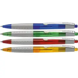 Kugelschreiber Schneider 135580 Loox M, Wechselmine, Druckmechanik, dokumentenecht, farbig sortiert, Schreibfarbe blau, Pack 20 Stk