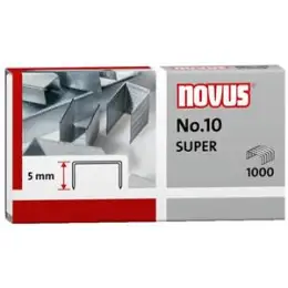 Heftklammern Novus 040-0003 Nr.10 Super, Höhe: 5mm, verzinkt, Pack 1000 Stk