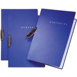 Bewerbungsmappe Pagna 22004-02 Swing blau Karton Klemmmechanik Schriftzug in silber