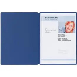 Bewerbungsmappe Pagna 22006-02 Solo blau Karton/Pappe Klemmmechanik