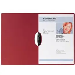Bewerbungsmappe Pagna 22007-01 Swing rot Karton Klemmmechanik Schriftzug Prägung