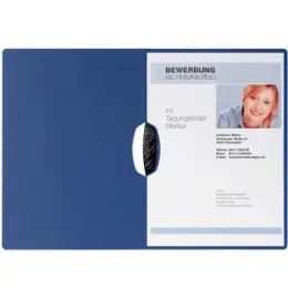 Bewerbungsmappe Pagna 22007-02 Swing blau Karton Klemmmechanik Schriftzug Prägung