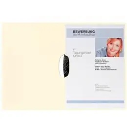 Bewerbungsmappe Pagna 22007-09 Swing beige Karton Klemmmechanik Schriftzug Prägung