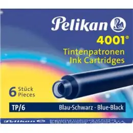 Tintenpatrone Pelikan 301184 4001 klein blau-schwarz, Pack 6 Stk
