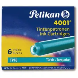 Tintenpatrone Pelikan 301705 4001 klein türkis, Pack 6 Stk