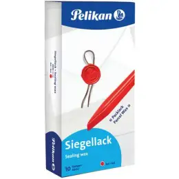 Siegellack / Banklack Pelikan 361220 60/10 rot Stange, Pack 10 Stk