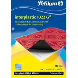 Kohlepapier Pelikan 401026 Interplastic 1022G A4 schwarz, Pack 10 Blatt