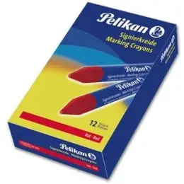 Signierkreide Pelikan 701045 762/12 gelb rund für raue Untergründe, Pack 12 Stk