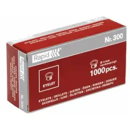 Ösen Rapid 31073008 Nr. 300 1M 4mm vermessingt, Pack 1000 Stk